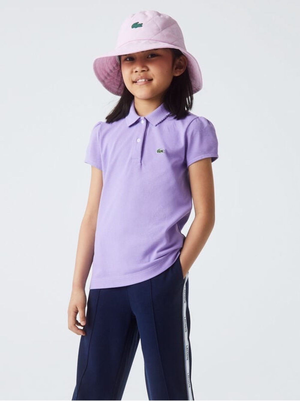 Lacoste Lavender Polo Shirt Crocodile Logo Girls- Size 10
